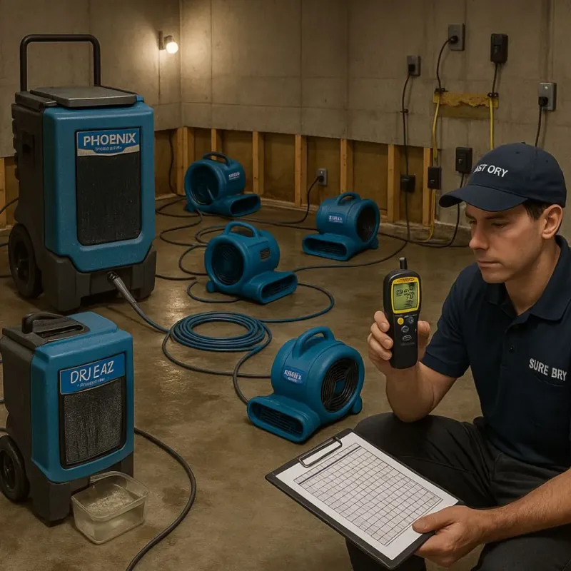 Structural Drying and Dehumidification process in Cheraw, SC